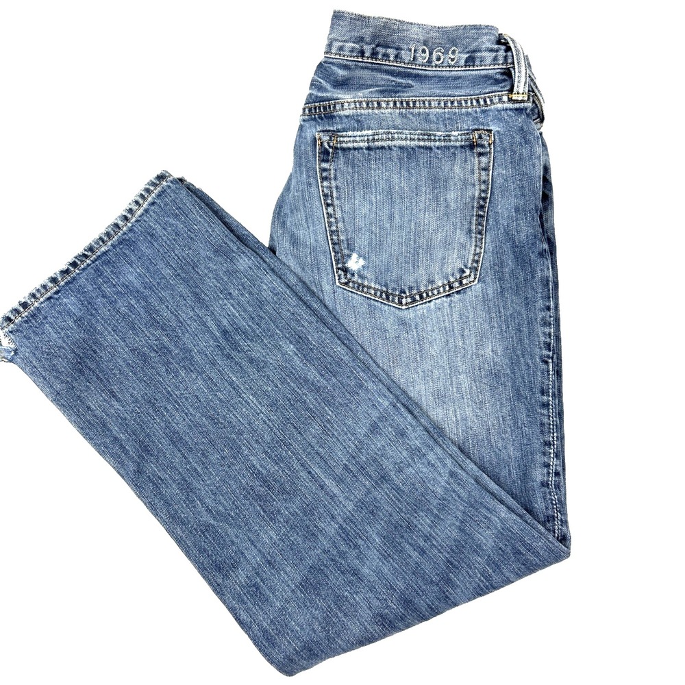 Vtg Gap 1969 Standard Jeans Mens 34x29.5 Blue Wide Straight Denim Workwear Baggy